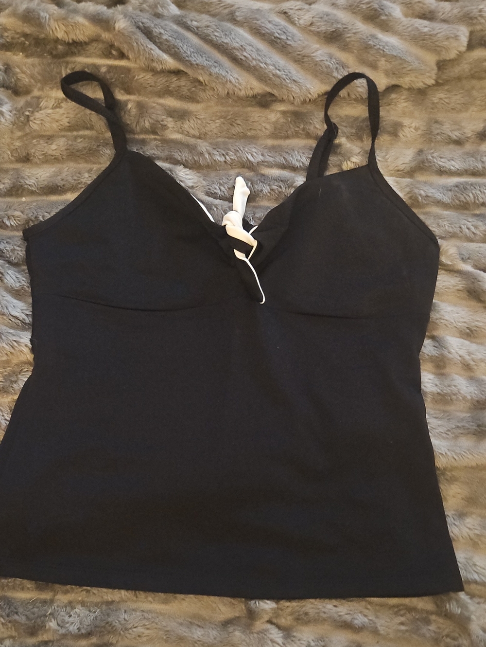Black Supportive Tank Top with Adjustable Straps